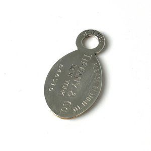 Authentic Tiffany & Co Oval Sterling Silver Return To Tag Charm Pendant